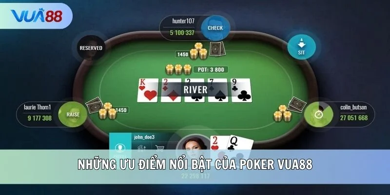 Những ưu điểm nổi bật của Poker VUA88